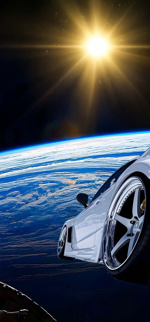 Car in Space Wallpapers 4k iPhone
