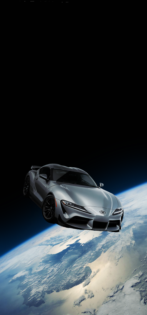 Car in space wallpaper 4K