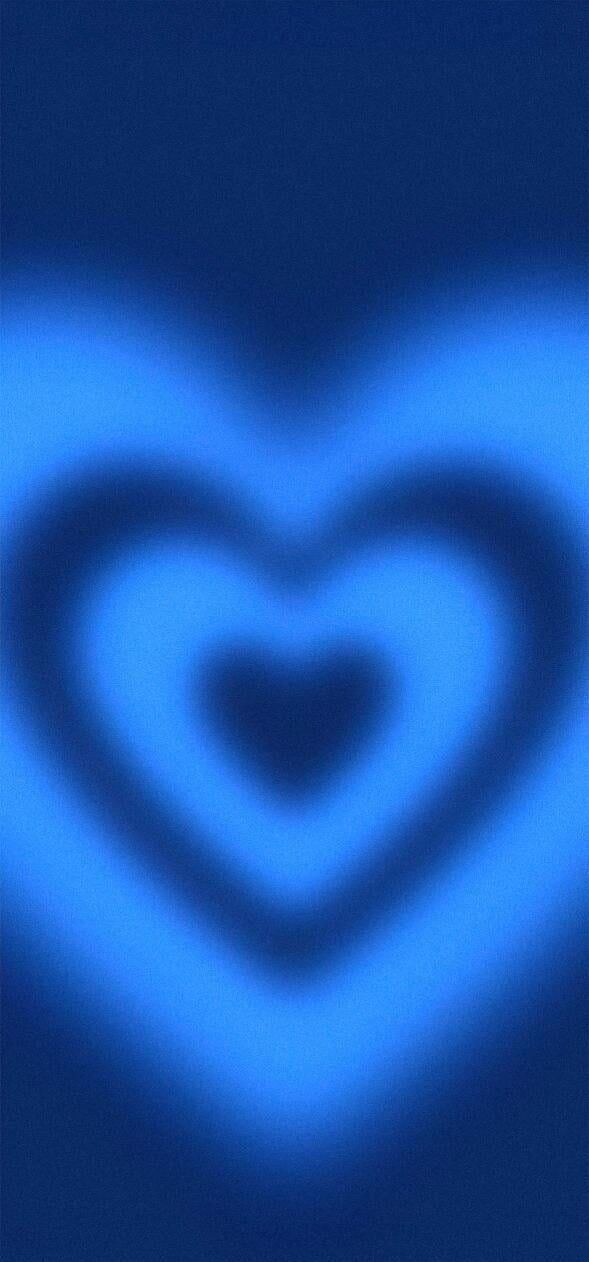 Blue Blurred Heart iPhone Wallpapers