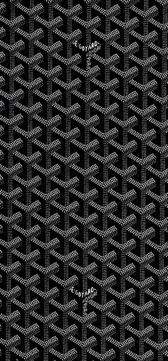 Maison Goyard Black Logo Design Wallpapers for iPhone